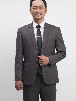 Bộ Suit Nâu Gân Vegoc Classic Fit TGS213